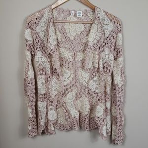 Moth Crochet Lace Open Cardigan
